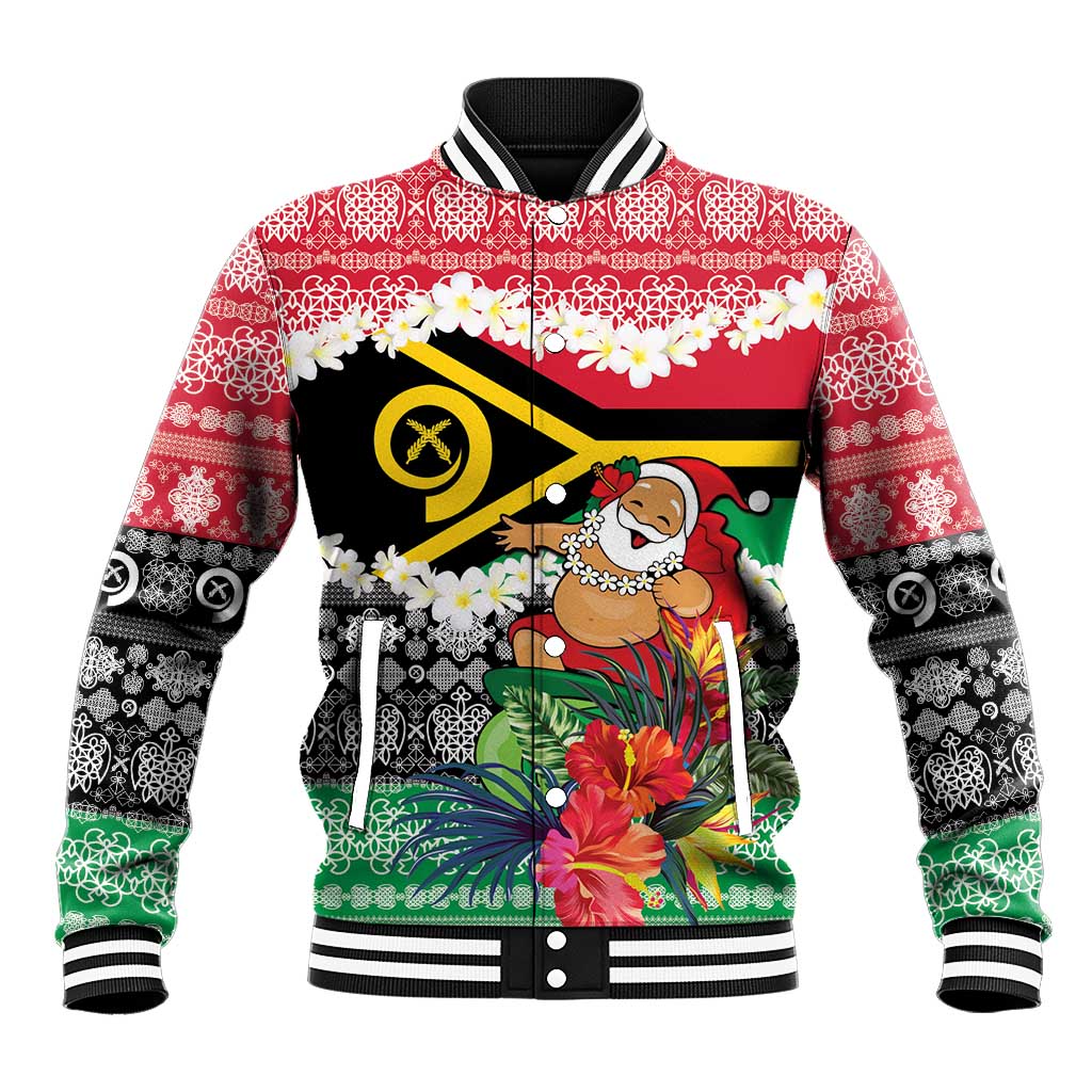 Personalised Vanuatu Joyeux Noel Baseball Jacket Proud To Be a Ni-Van Sand Drawing Art - Polynesian Pride