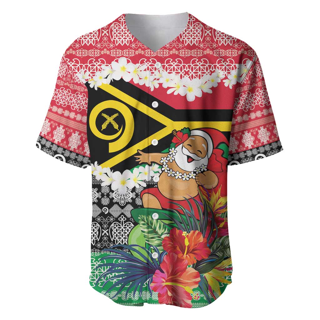 Personalised Vanuatu Joyeux Noel Baseball Jersey Proud To Be a Ni-Van Sand Drawing Art - Polynesian Pride