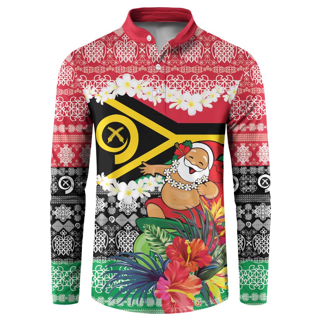 Personalised Vanuatu Joyeux Noel Button Sweatshirt Proud To Be a Ni-Van Sand Drawing Art - Polynesian Pride