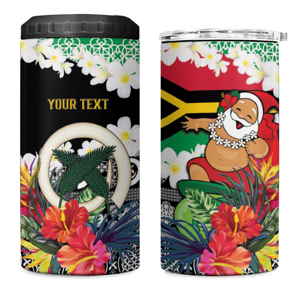 Personalised Vanuatu Joyeux Noel 4 in 1 Can Cooler Tumbler Proud To Be a Ni-Van Sand Drawing Art - Polynesian Pride