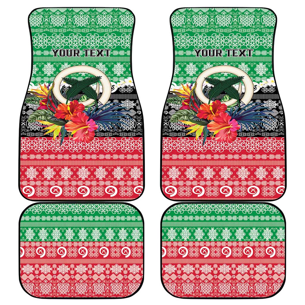 Personalised Vanuatu Joyeux Noel Car Mats Proud To Be a Ni-Van Sand Drawing Art - Polynesian Pride