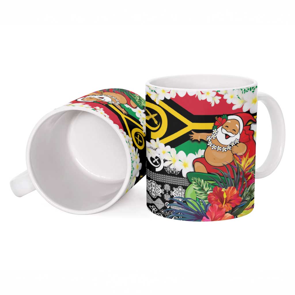 Personalised Vanuatu Joyeux Noel Ceramic Mug Proud To Be a Ni-Van Sand Drawing Art - Polynesian Pride