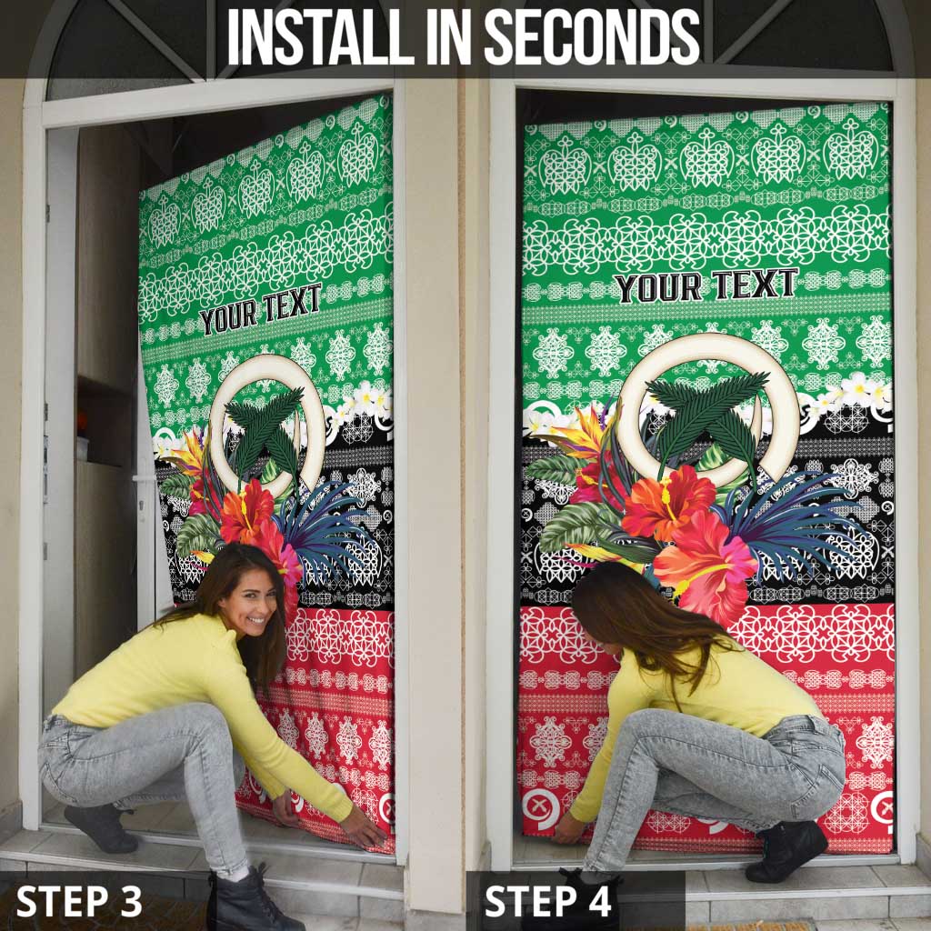 Personalised Vanuatu Joyeux Noel Door Cover Proud To Be a Ni-Van Sand Drawing Art - Polynesian Pride