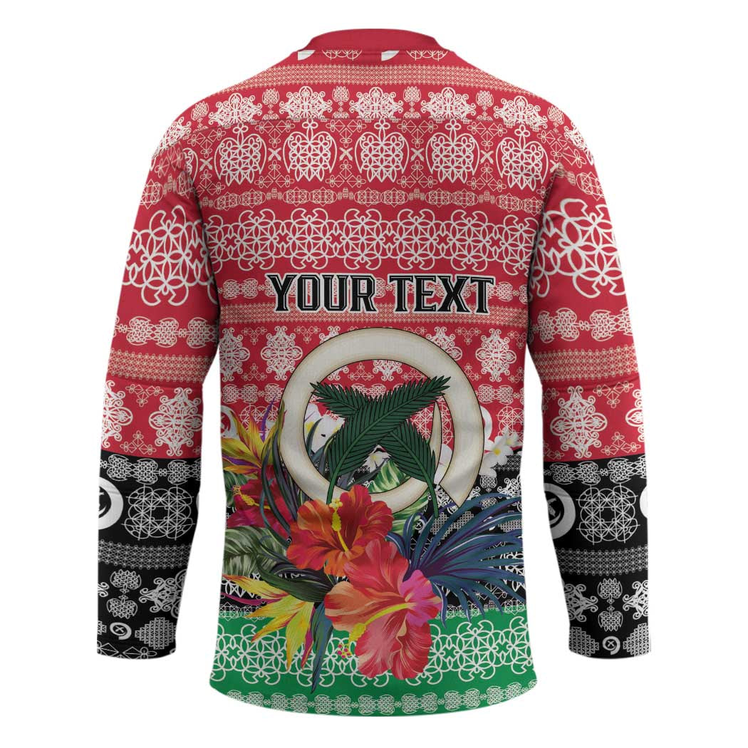 Personalised Vanuatu Joyeux Noel Hockey Jersey Proud To Be a Ni-Van Sand Drawing Art - Polynesian Pride