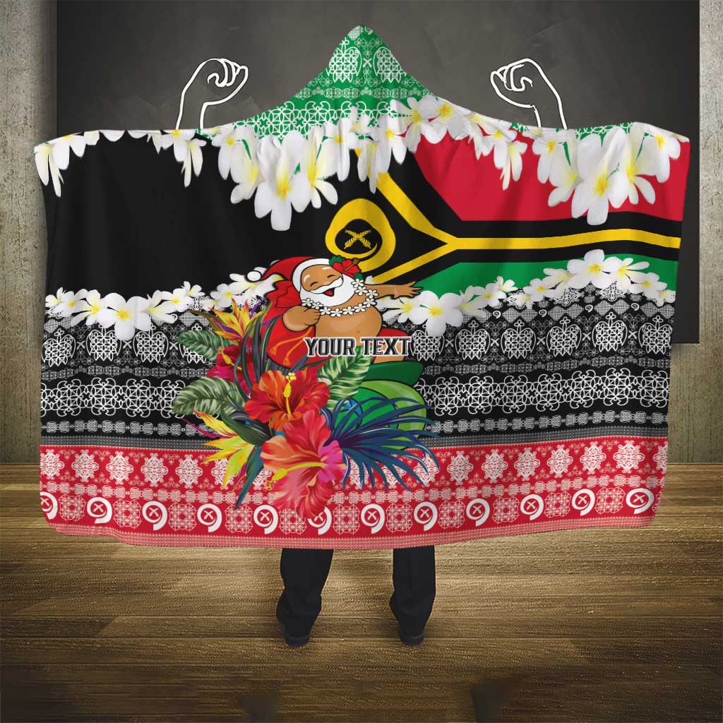 Personalised Vanuatu Joyeux Noel Hooded Blanket Proud To Be a Ni-Van Sand Drawing Art - Polynesian Pride