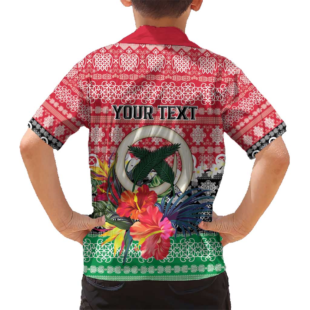 Personalised Vanuatu Joyeux Noel Kid Hawaiian Shirt Proud To Be a Ni-Van Sand Drawing Art - Polynesian Pride