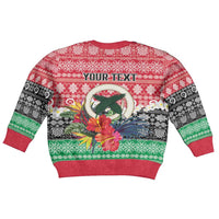 Personalised Vanuatu Joyeux Noel Kid Ugly Christmas Sweater Proud To Be a Ni-Van Sand Drawing Art - Polynesian Pride