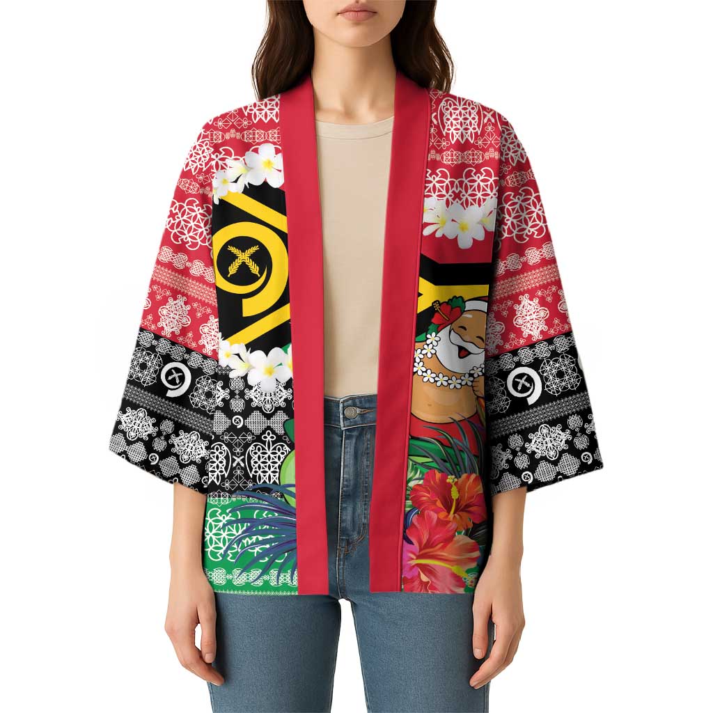 Personalised Vanuatu Joyeux Noel Kimono Proud To Be a Ni-Van Sand Drawing Art - Polynesian Pride