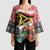 Personalised Vanuatu Joyeux Noel Kimono Sleeve Blouse Proud To Be a Ni-Van Sand Drawing Art - Polynesian Pride