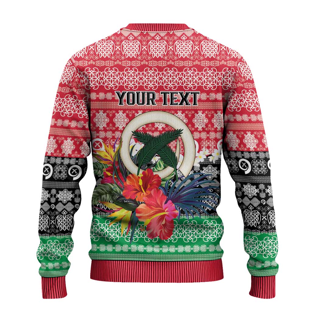 Personalised Vanuatu Joyeux Noel Ugly Christmas Sweater Proud To Be a Ni-Van Sand Drawing Art - Polynesian Pride