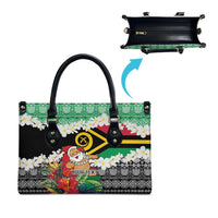 Personalised Vanuatu Joyeux Noel Leather Bag Proud To Be a Ni-Van Sand Drawing Art - Polynesian Pride