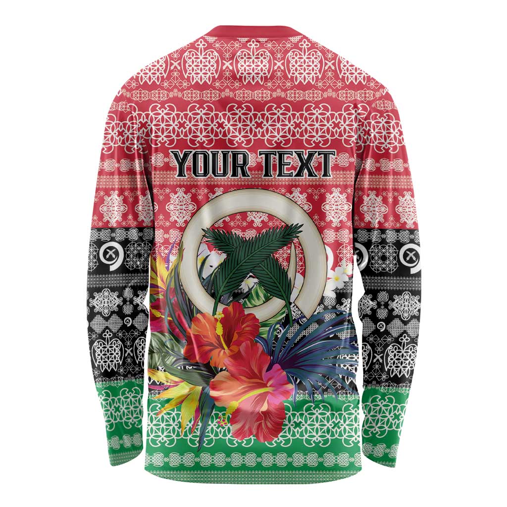 Personalised Vanuatu Joyeux Noel Long Sleeve Shirt Proud To Be a Ni-Van Sand Drawing Art - Polynesian Pride