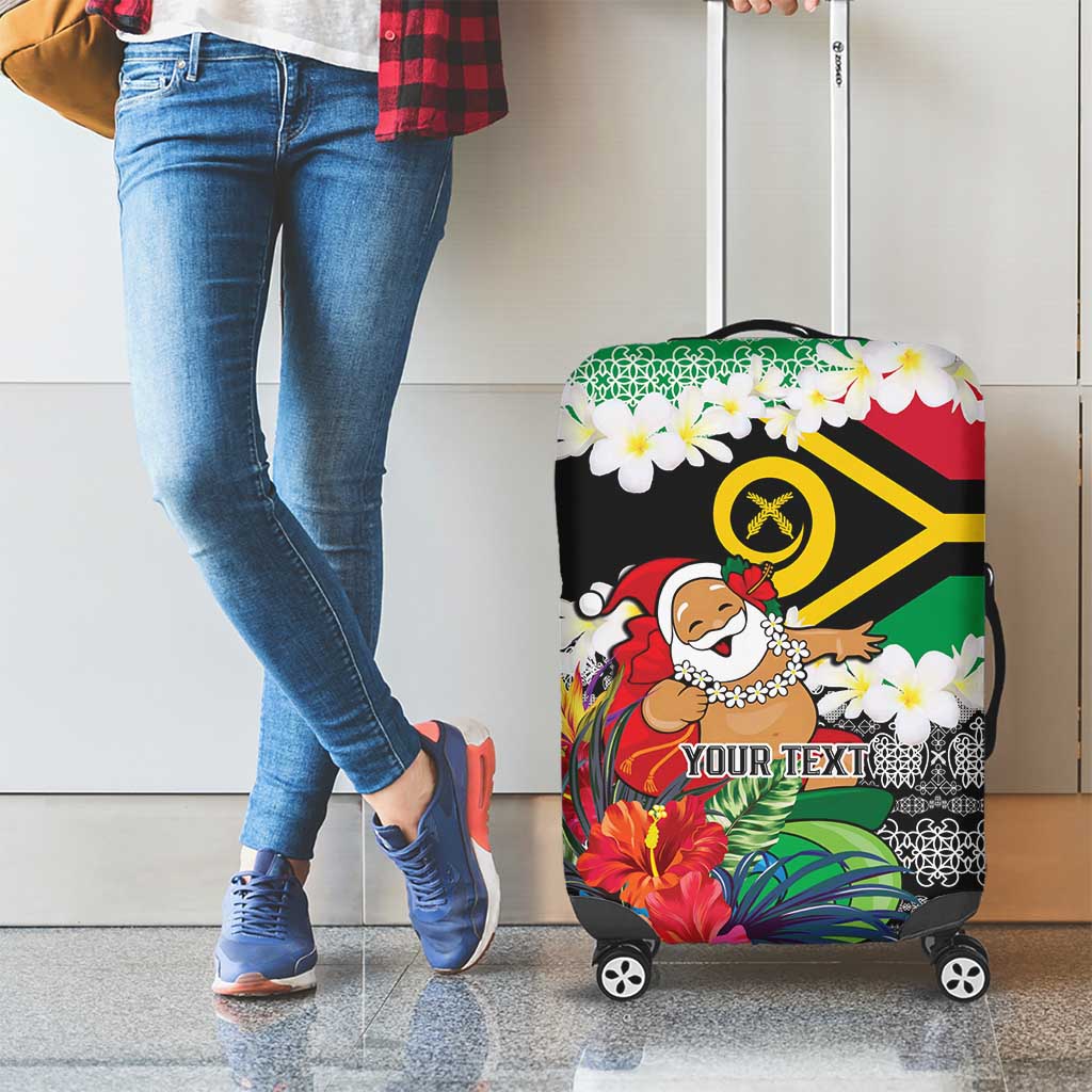 Personalised Vanuatu Joyeux Noel Luggage Cover Proud To Be a Ni-Van Sand Drawing Art - Polynesian Pride