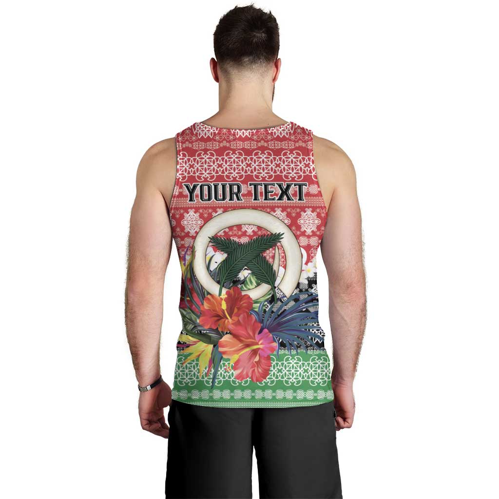 Personalised Vanuatu Joyeux Noel Men Tank Top Proud To Be a Ni-Van Sand Drawing Art - Polynesian Pride