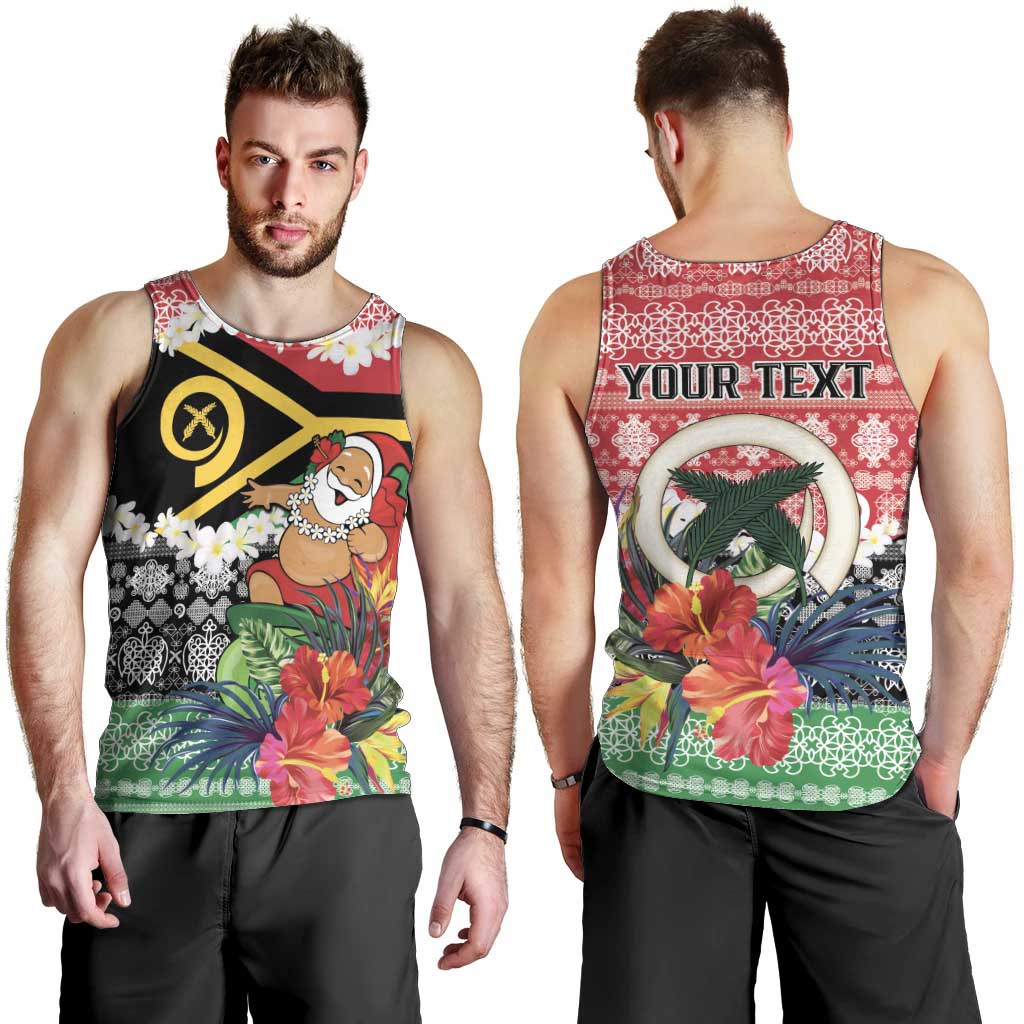 Personalised Vanuatu Joyeux Noel Men Tank Top Proud To Be a Ni-Van Sand Drawing Art - Polynesian Pride