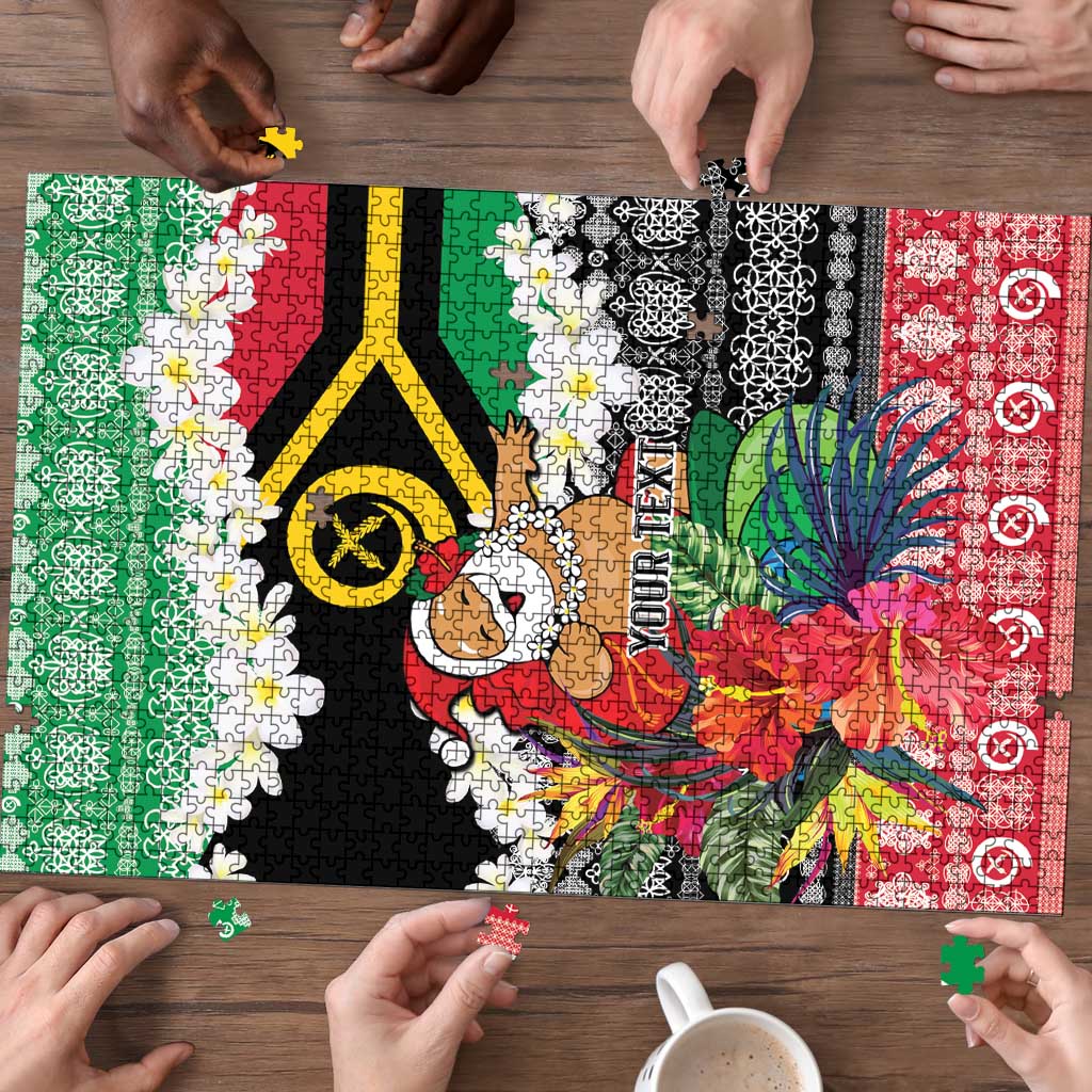 Personalised Vanuatu Joyeux Noel Puzzle Proud To Be a Ni-Van Sand Drawing Art - Polynesian Pride