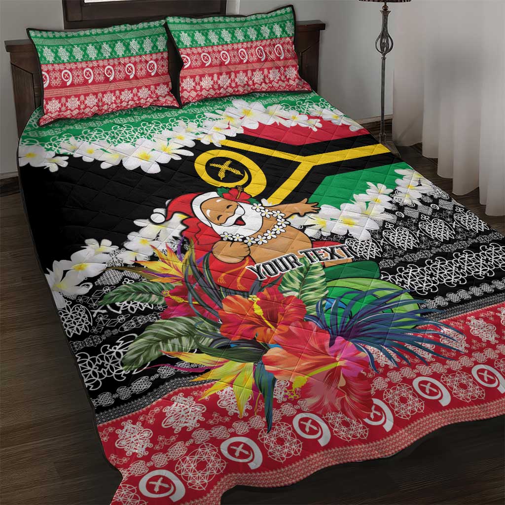 Personalised Vanuatu Joyeux Noel Quilt Bed Set Proud To Be a Ni-Van Sand Drawing Art - Polynesian Pride