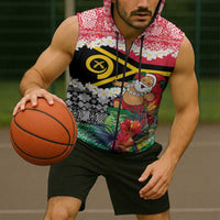 Personalised Vanuatu Joyeux Noel Sleeveless Zip Hoodie Proud To Be a Ni-Van Sand Drawing Art - Polynesian Pride