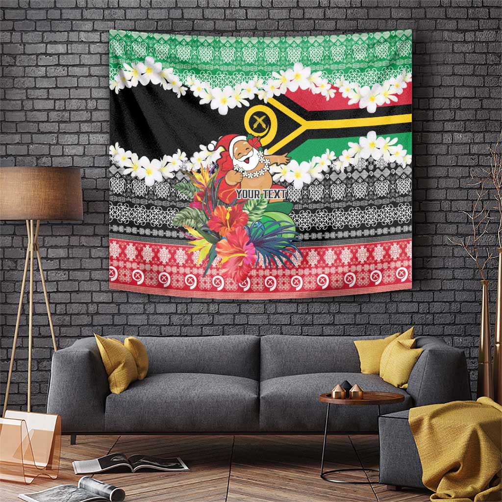 Personalised Vanuatu Joyeux Noel Tapestry Proud To Be a Ni-Van Sand Drawing Art - Polynesian Pride