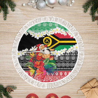 Vanuatu Joyeux Noel Tree Skirt Proud To Be a Ni-Van Sand Drawing Art - Polynesian Pride