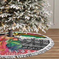 Vanuatu Joyeux Noel Tree Skirt Proud To Be a Ni-Van Sand Drawing Art - Polynesian Pride