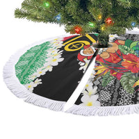 Vanuatu Joyeux Noel Tree Skirt Proud To Be a Ni-Van Sand Drawing Art - Polynesian Pride