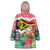 Personalised Vanuatu Joyeux Noel Wearable Blanket Hoodie Proud To Be a Ni-Van Sand Drawing Art - Polynesian Pride