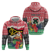 Personalised Vanuatu Joyeux Noel Zip Hoodie Proud To Be a Ni-Van Sand Drawing Art - Polynesian Pride