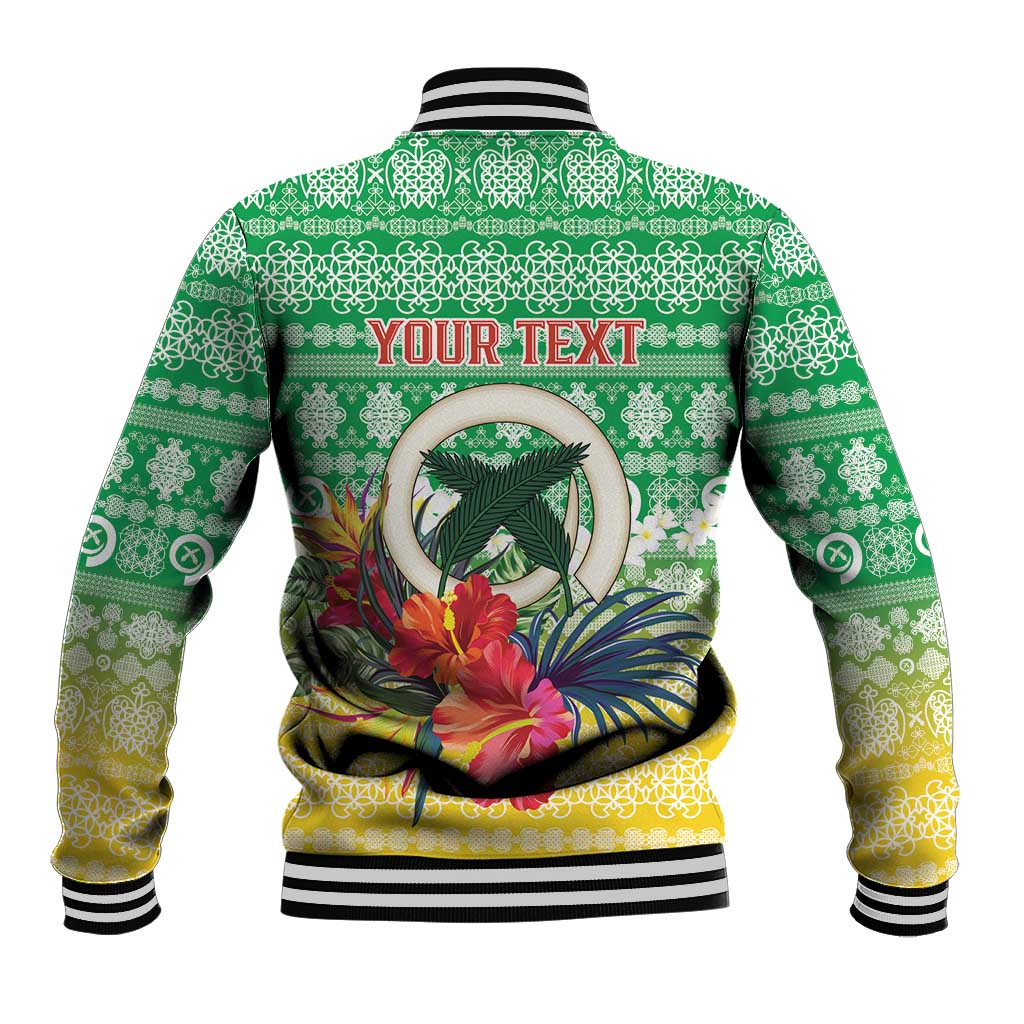 Personalised Malampa Joyeux Noel Baseball Jacket Proud To Be a Ni-Van Sand Drawing Art - Polynesian Pride