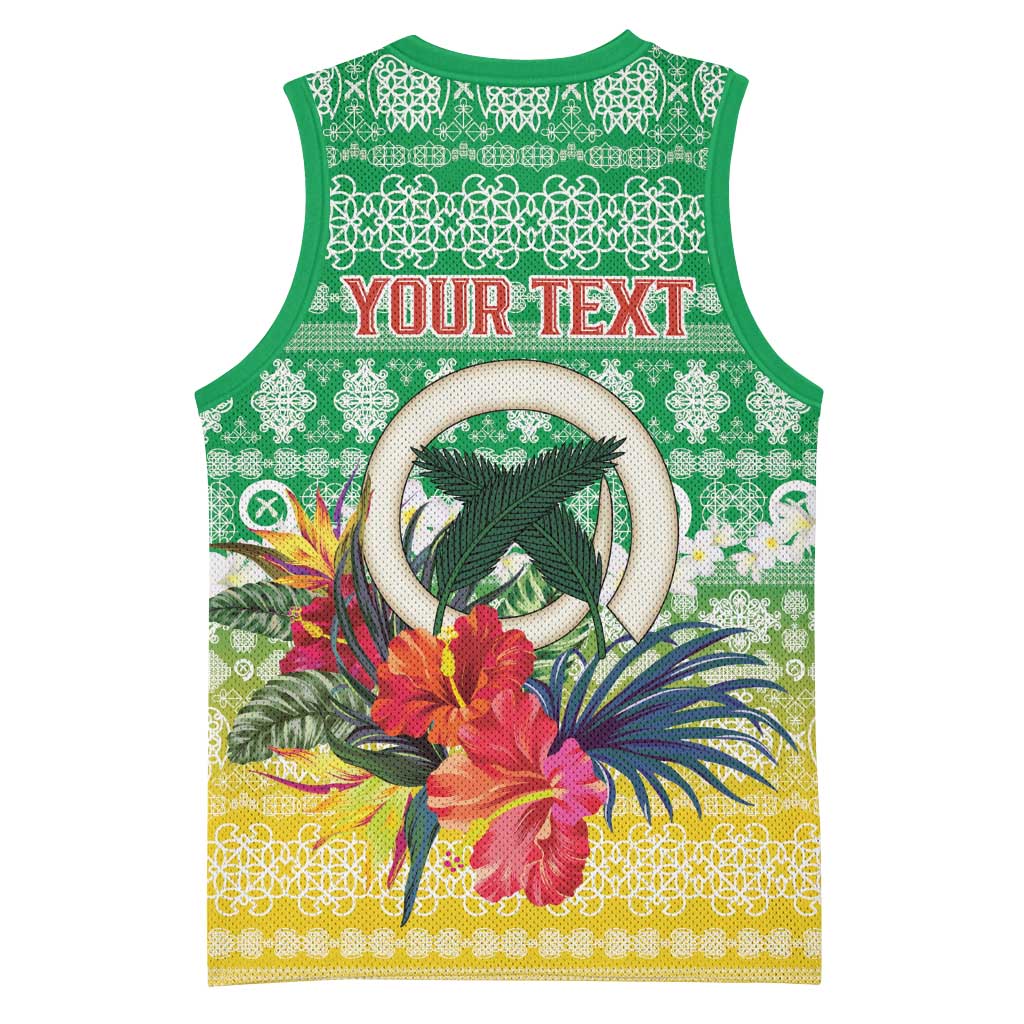 Personalised Malampa Joyeux Noel Basketball Jersey Proud To Be a Ni-Van Sand Drawing Art - Polynesian Pride