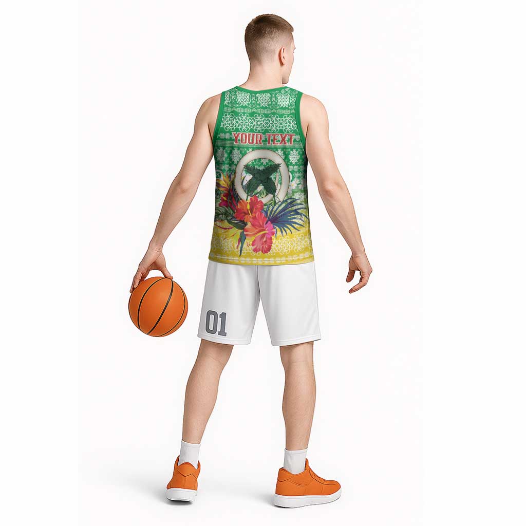 Personalised Malampa Joyeux Noel Basketball Jersey Proud To Be a Ni-Van Sand Drawing Art - Polynesian Pride