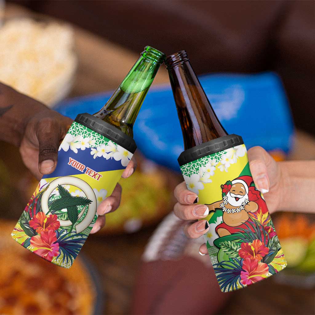 Personalised Malampa Joyeux Noel 4 in 1 Can Cooler Tumbler Proud To Be a Ni-Van Sand Drawing Art - Polynesian Pride