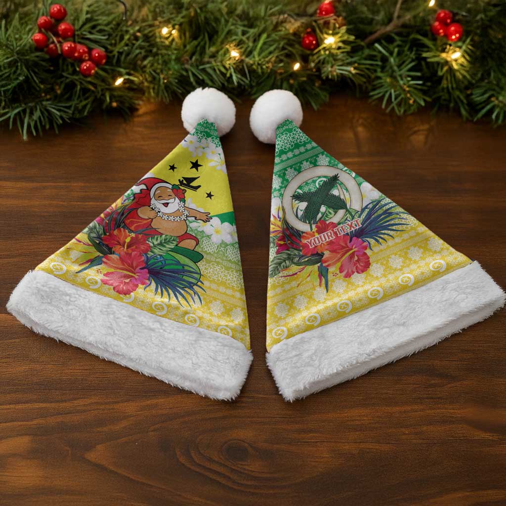 Personalised Malampa Joyeux Noel Christmas Santa Hat Proud To Be a Ni-Van Sand Drawing Art - Polynesian Pride