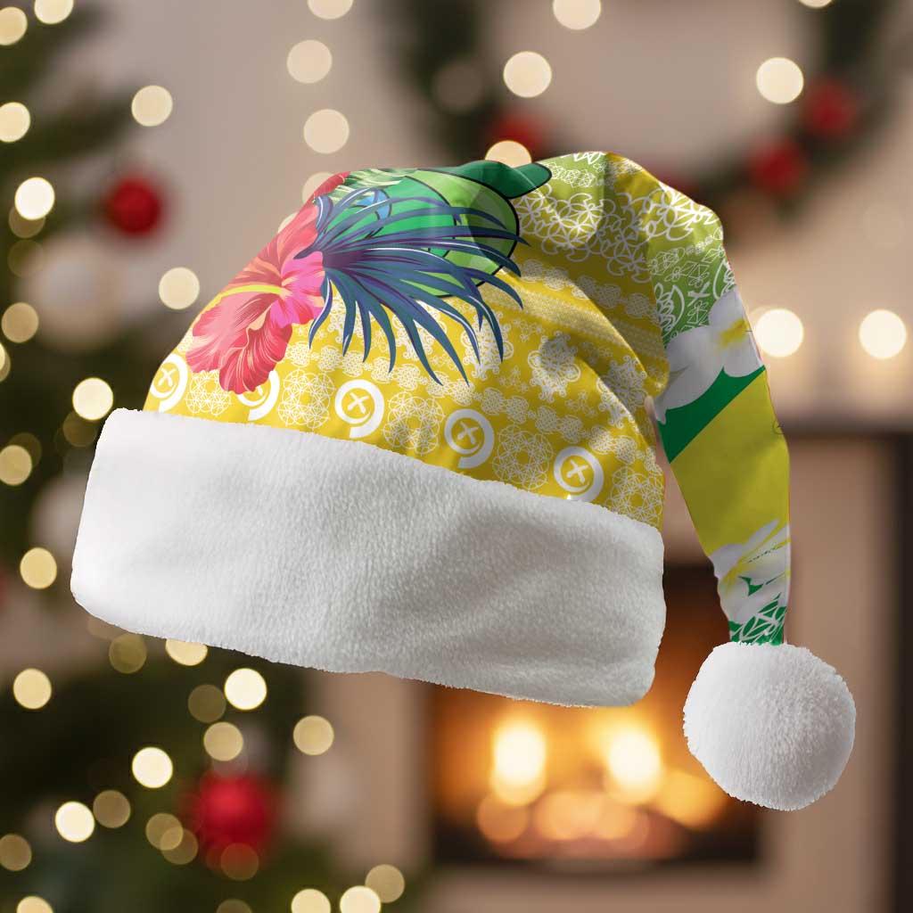 Personalised Malampa Joyeux Noel Christmas Santa Hat Proud To Be a Ni-Van Sand Drawing Art - Polynesian Pride