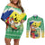 Personalised Malampa Joyeux Noel Couples Matching Off Shoulder Short Dress and Long Sleeve Button Shirt Proud To Be a Ni-Van Sand Drawing Art - Polynesian Pride