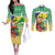 Personalised Malampa Joyeux Noel Couples Matching Off The Shoulder Long Sleeve Dress and Long Sleeve Button Shirt Proud To Be a Ni-Van Sand Drawing Art - Polynesian Pride