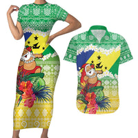 Personalised Malampa Joyeux Noel Couples Matching Short Sleeve Bodycon Dress and Hawaiian Shirt Proud To Be a Ni-Van Sand Drawing Art - Polynesian Pride