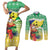 Personalised Malampa Joyeux Noel Couples Matching Short Sleeve Bodycon Dress and Long Sleeve Button Shirt Proud To Be a Ni-Van Sand Drawing Art - Polynesian Pride