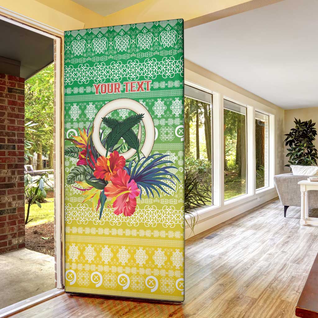 Personalised Malampa Joyeux Noel Door Cover Proud To Be a Ni-Van Sand Drawing Art - Polynesian Pride