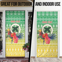 Personalised Malampa Joyeux Noel Door Cover Proud To Be a Ni-Van Sand Drawing Art - Polynesian Pride