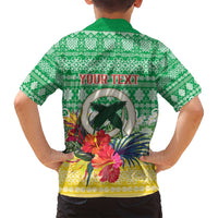 Personalised Malampa Joyeux Noel Family Matching Long Sleeve Bodycon Dress and Hawaiian Shirt Proud To Be a Ni-Van Sand Drawing Art - Polynesian Pride