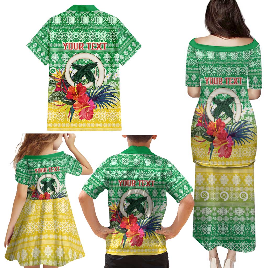 Personalised Malampa Joyeux Noel Family Matching Puletasi and Hawaiian Shirt Proud To Be a Ni-Van Sand Drawing Art - Polynesian Pride