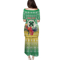 Personalised Malampa Joyeux Noel Family Matching Puletasi and Hawaiian Shirt Proud To Be a Ni-Van Sand Drawing Art - Polynesian Pride