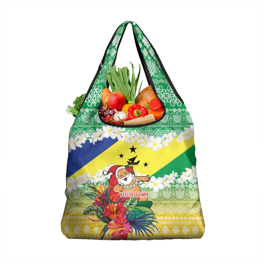 Personalised Malampa Joyeux Noel Grocery Bag Proud To Be a Ni-Van Sand Drawing Art - Polynesian Pride