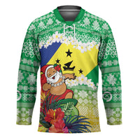 Personalised Malampa Joyeux Noel Hockey Jersey Proud To Be a Ni-Van Sand Drawing Art - Polynesian Pride