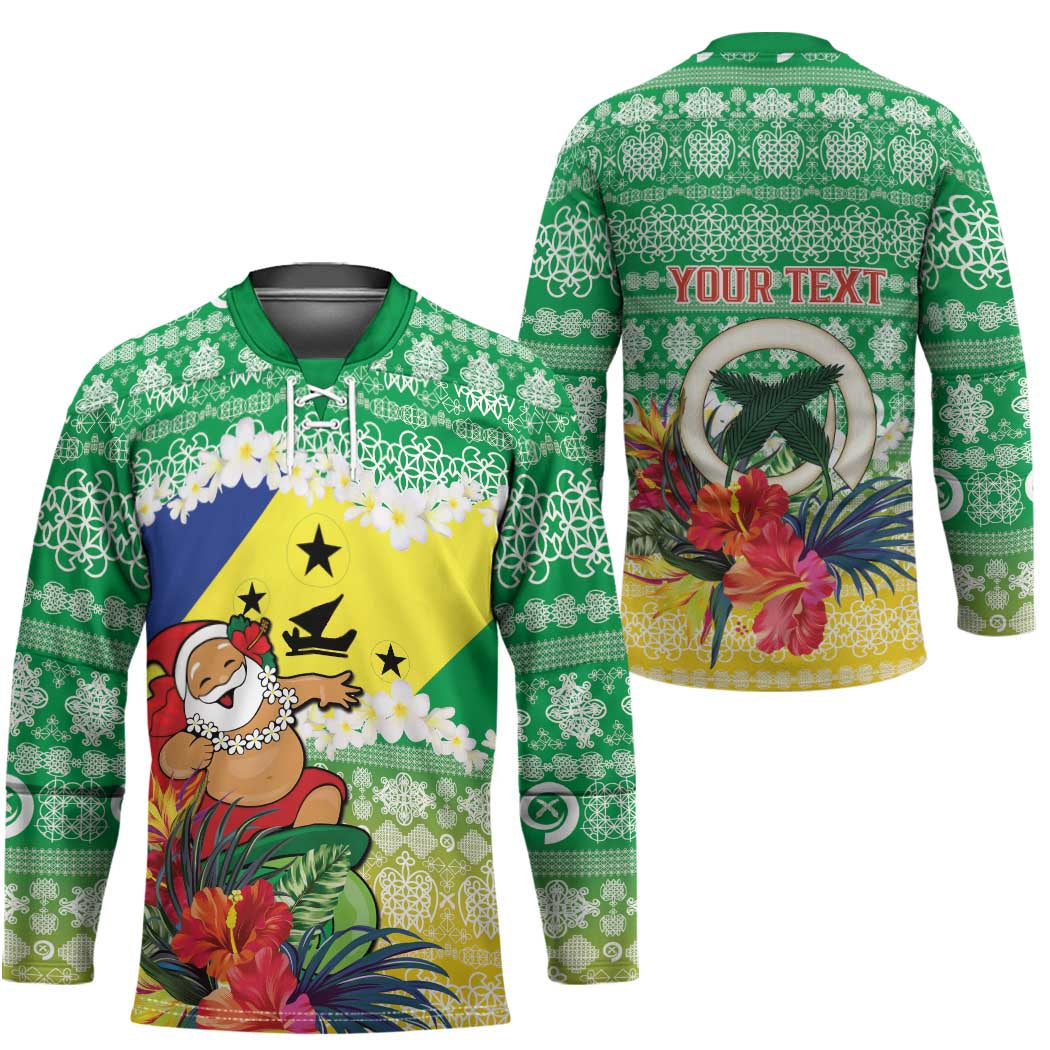 Personalised Malampa Joyeux Noel Hockey Jersey Proud To Be a Ni-Van Sand Drawing Art - Polynesian Pride