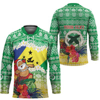 Personalised Malampa Joyeux Noel Hockey Jersey Proud To Be a Ni-Van Sand Drawing Art - Polynesian Pride