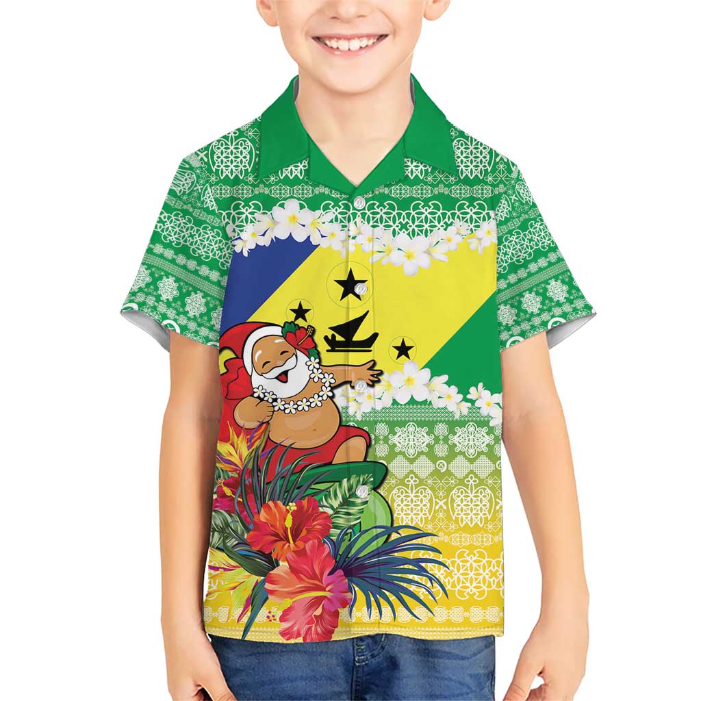 Personalised Malampa Joyeux Noel Kid Hawaiian Shirt Proud To Be a Ni-Van Sand Drawing Art - Polynesian Pride