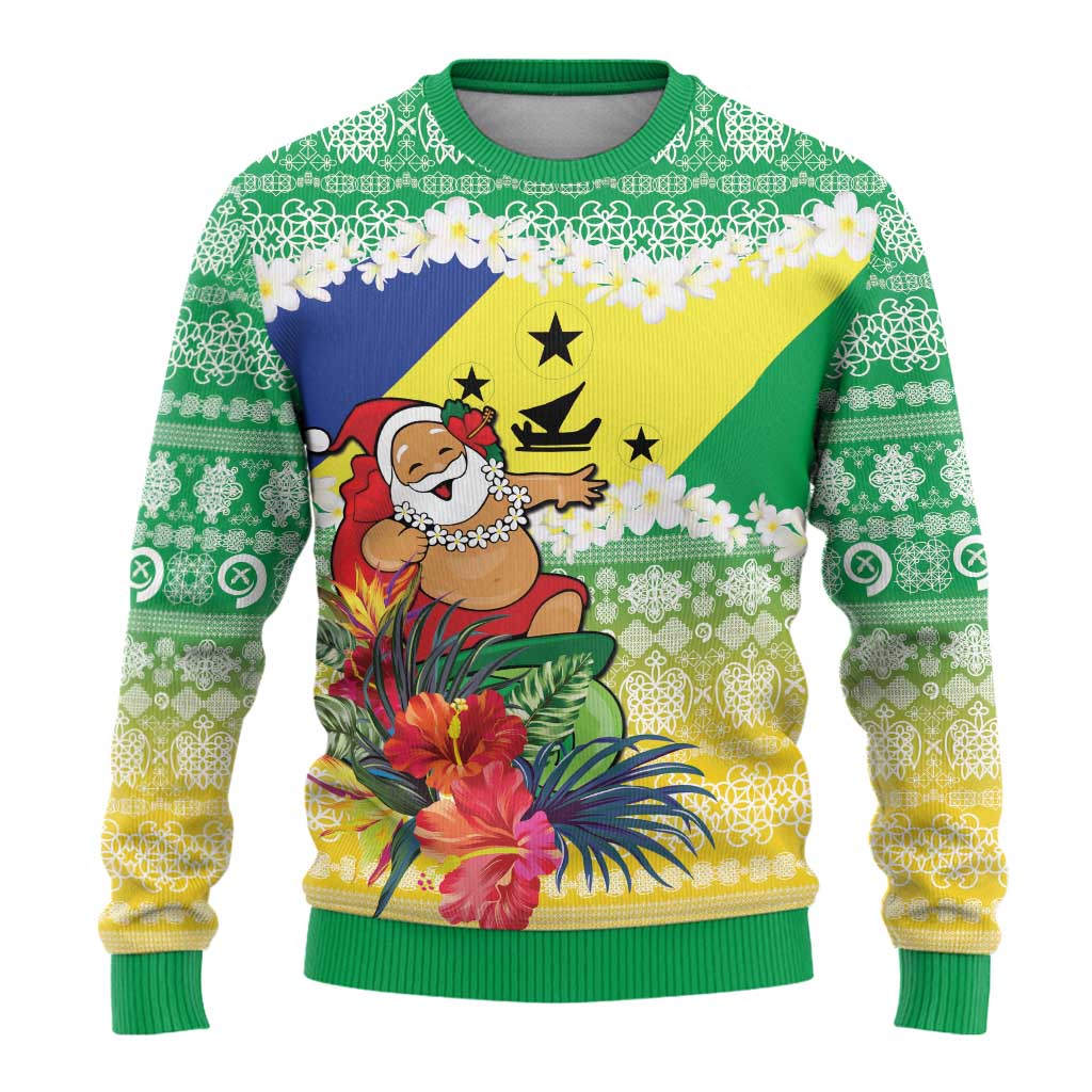 Personalised Malampa Joyeux Noel Ugly Christmas Sweater Proud To Be a Ni-Van Sand Drawing Art - Polynesian Pride