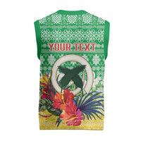 Personalised Malampa Joyeux Noel Christmas Knitted V-Neck Vest Proud To Be a Ni-Van Sand Drawing Art LT9 - Polynesian Pride